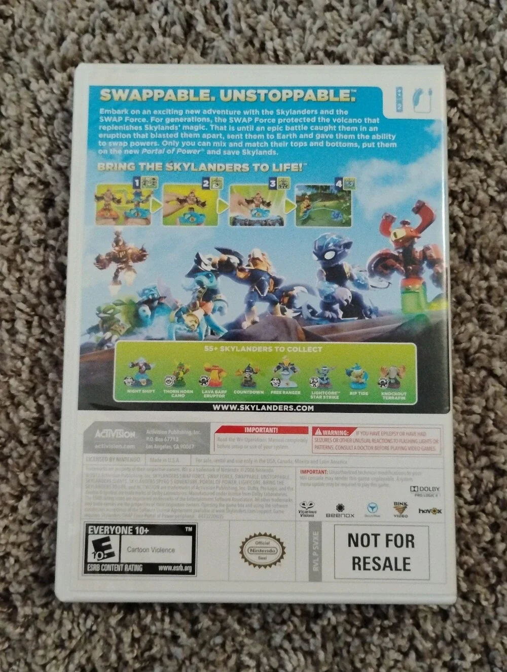 Skylanders Swap Force Nintendo Wii Game Disc & Case